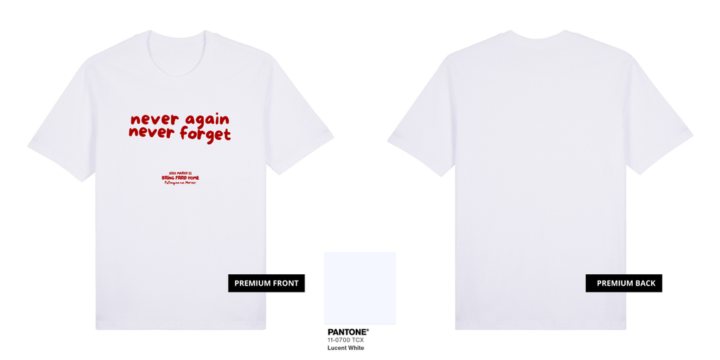 Never Again, Never Forget. (Red Ink)