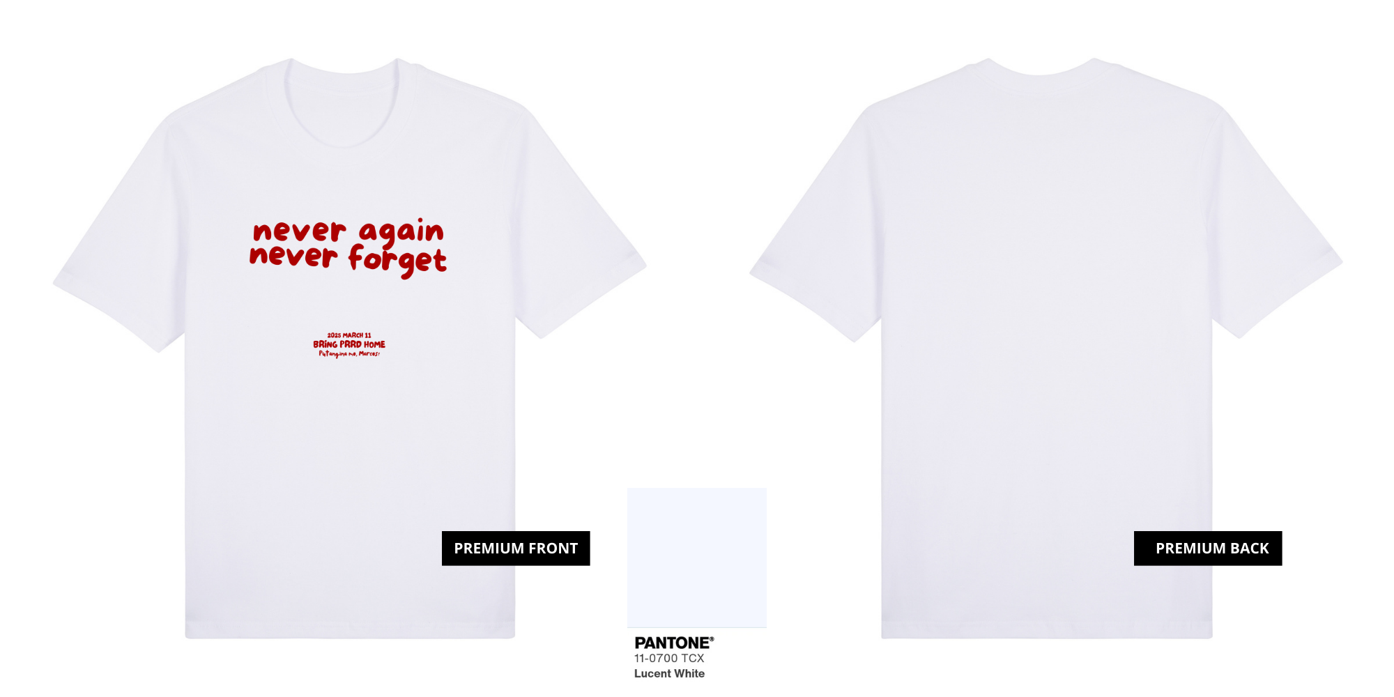 Never Again, Never Forget. (Red Ink)