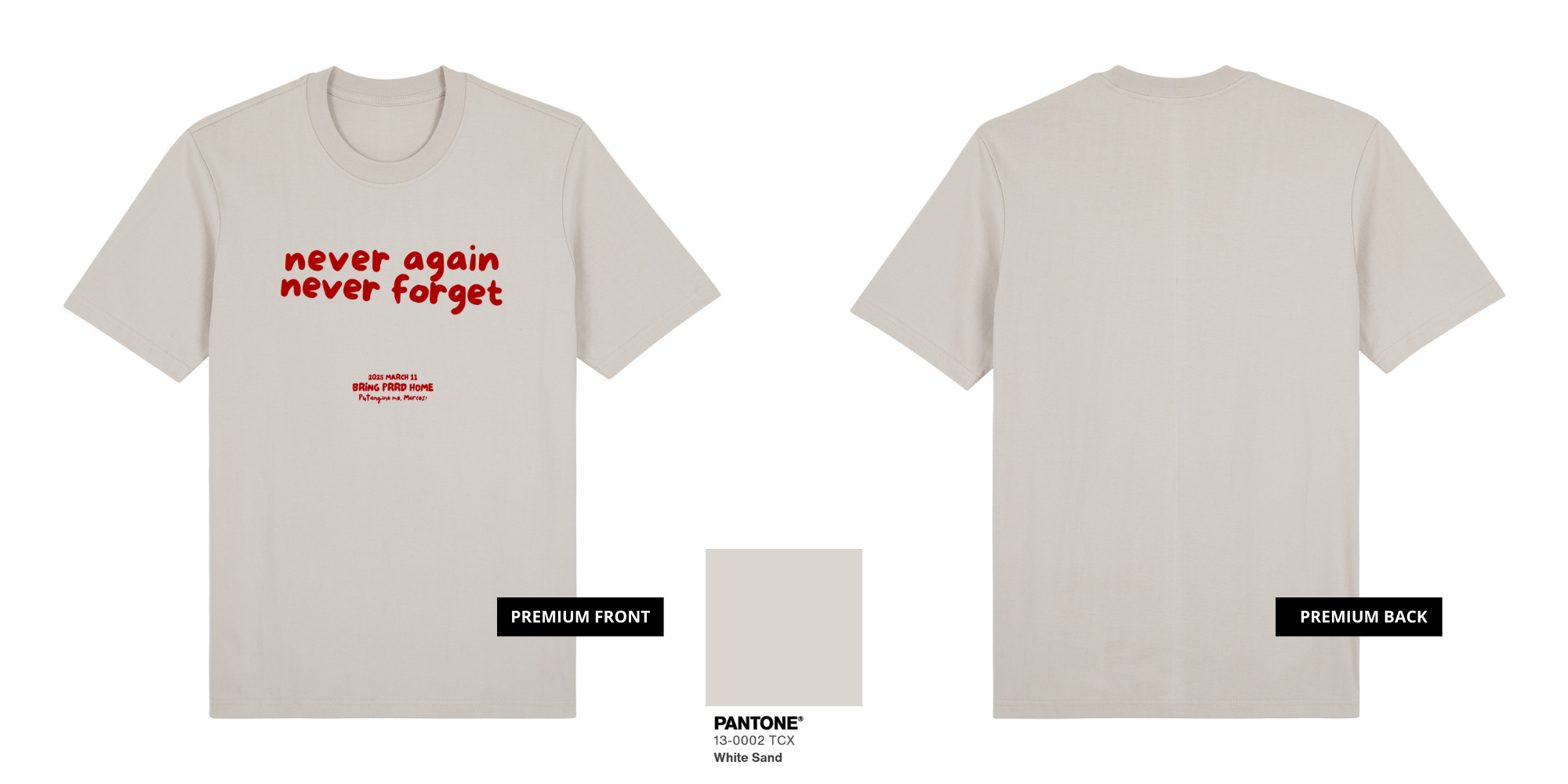 Never Again, Never Forget. (Red Ink)