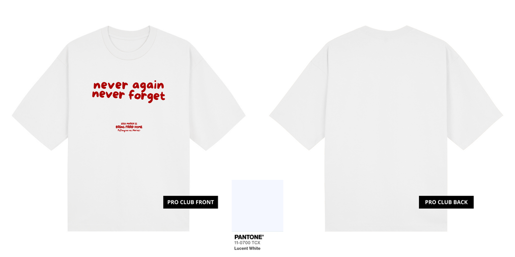 Never Again, Never Forget. (Red Ink)
