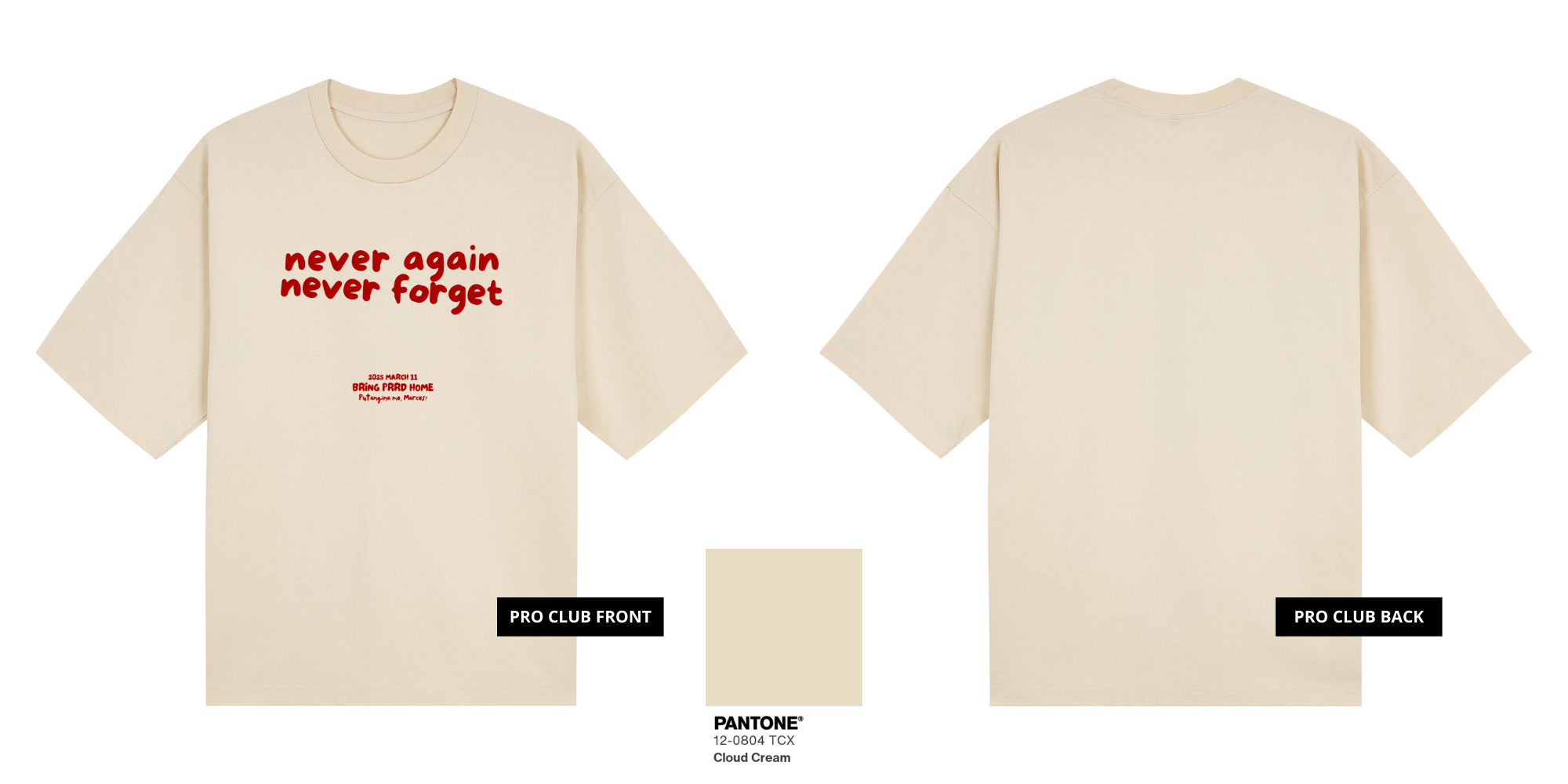 Never Again, Never Forget. (Red Ink)